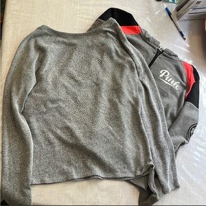 Bundle VS Pink Large Long Sleeve Top and Zipper Hoodie